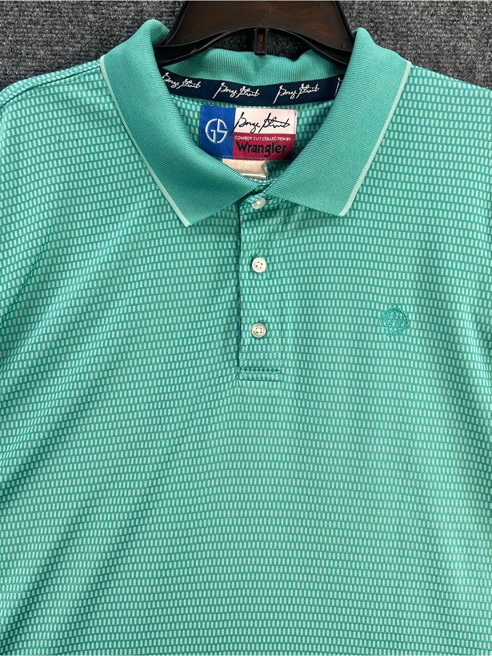 Wrangler George Strait Golf Polo 2XL Cowboy Cut Geometric Print Teal Western